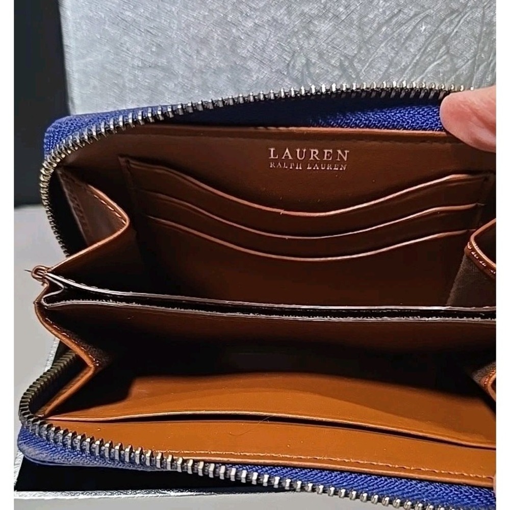 Lauren Ralph Lauren Wallet Royal Blue Zip Around - Picture 3 of 5